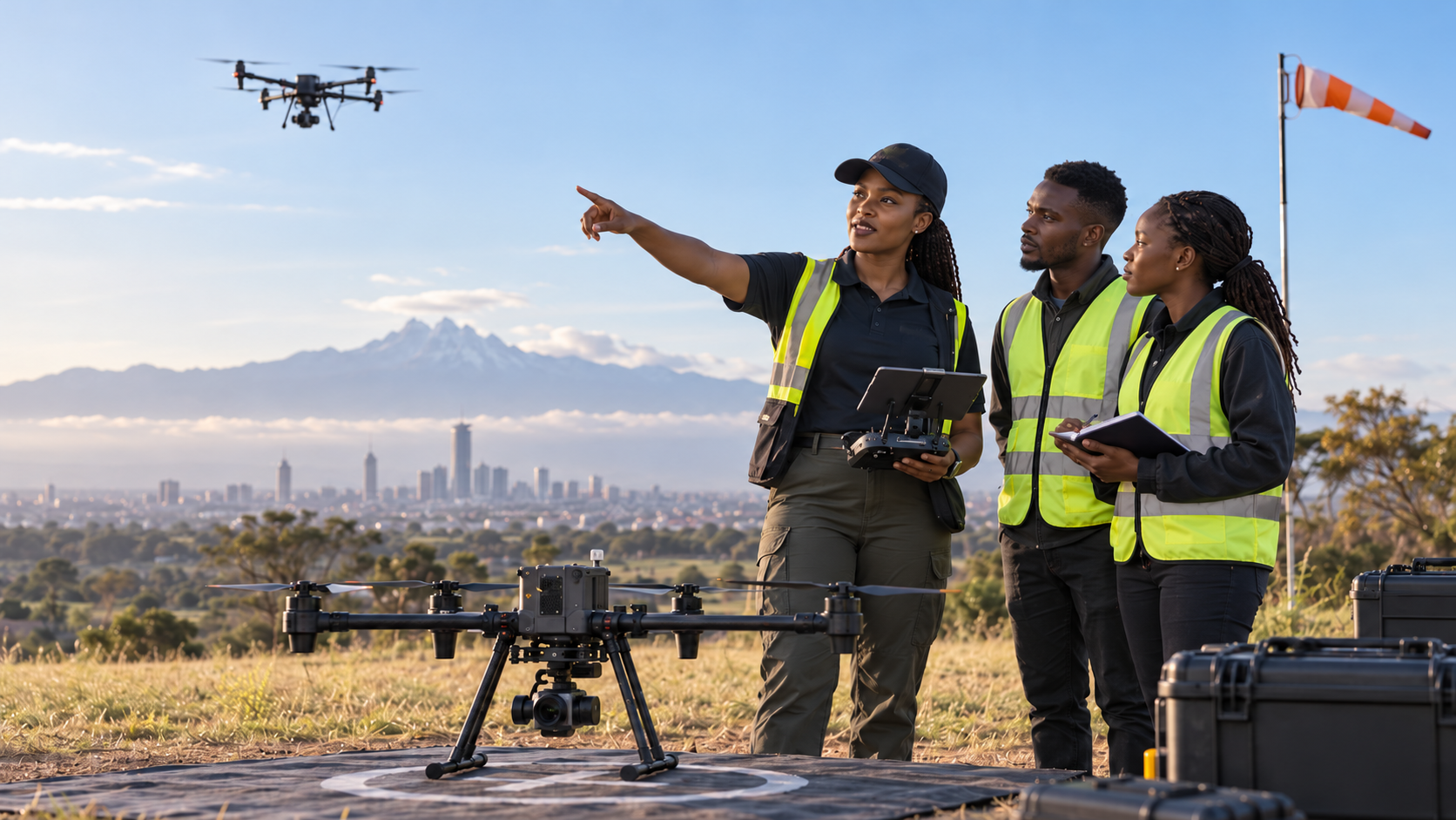 Drone training team in Kenya